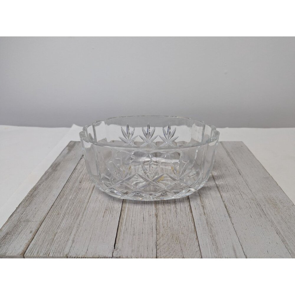 Vintage 1950's BLOCK Handmade Lead Crystal Bowl Made In Czech Republic